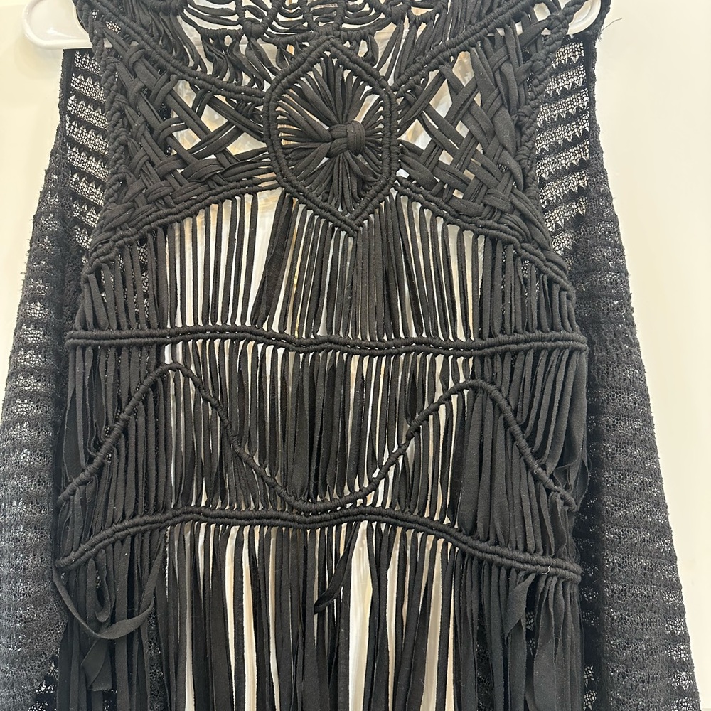 Daytrip from Buckle- Black Macrame Knit Vest